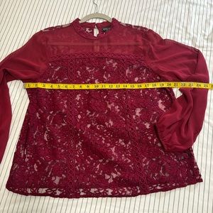 Lace blouse burgundy by bold elements
